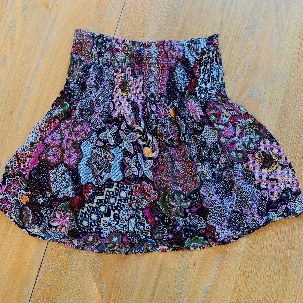 Flutter Fit Mini Skirt with Bohemian Print
